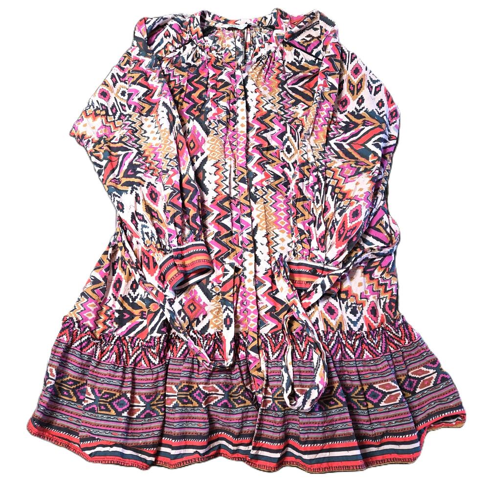 Zara Size Medium Women's Mulit Color The Angie Geometric Boho Dress